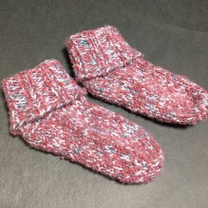 Knitted warm slipper socks